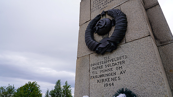 Památník osvobození v norském mst Kirkenes (4. ervence 2023)