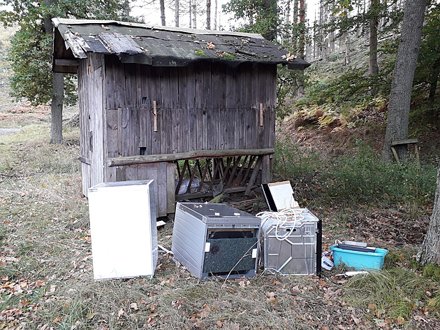 Ledničku do sběrného dvora nedovezl, vyhodil ji v lese u Pravčické brány