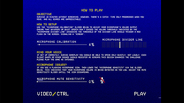 Originální využití mikrofonu. V chystané hře zemřete, pokud se leknete nahlas