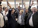 St. Gallen. výcarská pravicová strana SVP slaví výsledky parlamentních voleb....