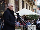 Václav Klaus ped Obecním domem pronesl ped svými píznivci projev. (28. íjna...