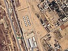 Izraelské obranné síly zveejnily satelitní snímek palivové nádre uvnit...