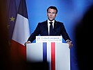 Francouzský prezident Emmanuel Macron na tiskové konferenci v den summitu lídr...
