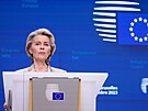 Pedsedkyn Evropské komise Ursula von der Leyenová na tiskové konferenci v den...