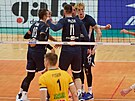 Zlíntí volejbalisté slaví úspnou spolupráci v extraligovém utkání proti Ústí...