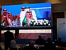 Saúdský ministr zahranií Prince Faisal bin Farhan na egyptském summitu. (21....