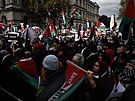 Demonstrovat na podporu Palestinc v Londýn. (21. íjna 2023)