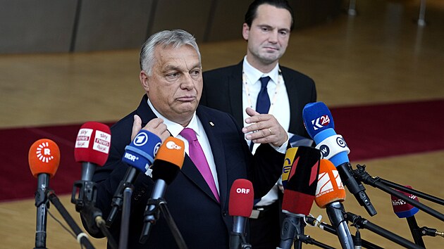 Maďarský premiér Viktor Orbán se účastní summitu EU v Bruselu. (26. října 2023)