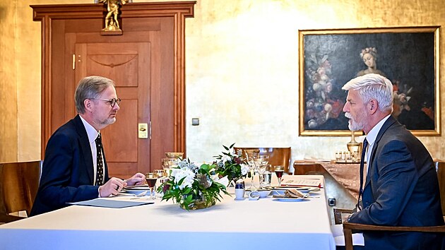 tern obd prezidenta Petra Pavla s premirem Petrem Fialou (24. jna 2023)
