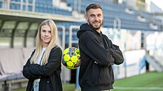 Fotbalista Marek Havlík ze Slovácka se svou enou Romanou.