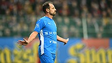 Záloník Marek Matjovský z Mladé Boleslavi svj gól proti Spart neslavil.