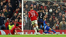Harry Maguire skóruje proti Kodani.