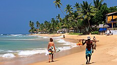 Plá� Hikkaduwa na západním pob�e�í Srí Lanky