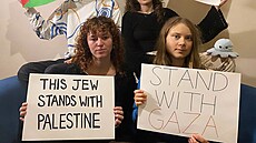 Greta Thunbergová dala na sociální síti najevo podporu Pásmu Gazy. (20. října...