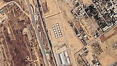 Izraelské obranné síly zveřejnily satelitní snímek palivové nádrže uvnitř...