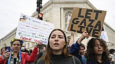 Demonstrace amerických Židů na podporu Palestiny ve Washingtonu (18. října 2023)