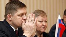 Slovenský premiér Robert Fico jedná s pedsedkyní ukrajinské vlády Julijí...