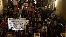 Iniciativa Ne naím jménem! poádala v Praze dalí demonstraci na podporu Palestiny. (25. íjna 2023)