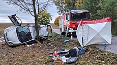 V Tisové-Zaháji havaroval automobil do stromu, spolujezdec zem�el. (28. �íjna...