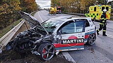 Hromadná nehoda u Borova nad Vltavou na více ne ti hodiny uzavela silnici...