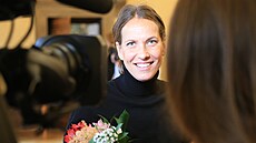 Tenistka Barbora Strýcová získala �estné ob�anství m�sta Plzn�. Cenu p�ijala z...