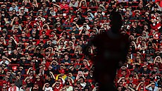 Fanou�ci Liverpoolu b�hem zápasu Nottinghamem.