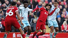 Momentka z utkání Liverpool - Nottingham Forest.