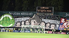 Choreo fanouk Bohemky ve vrovickém derby proti Slavii.