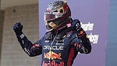 Max Verstappen se raduje z 50. triumfu a také z vítězství ve Velké ceně USA.