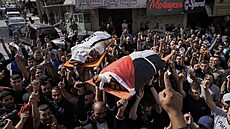 Pohřeb dvou zabitých Palestinců v Džanínu (22. října 2023)