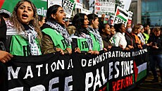 Demonstrace na podporu Palestinc� v Londýn� (21. �íjna 2023)
