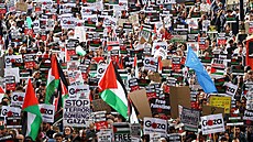 Demonstrace na podporu Palestinců v Londýně (21. října 2023)