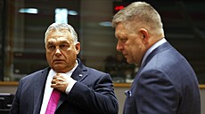 Slovenský premiér Robert Fico a jeho maarský protjek Viktor Orbán na summitu...