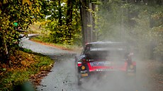 Na snímku je s hyundaiem Thierry Neuville b�hem de�tivého pátku na...
