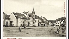 Fotografie námstí v Dolních Kounicích z roku 1908