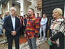N�v�t�va prezidenta Petra Pavla v are�lu firmy WOOX v Jesen�ku. Ve flanelov�...