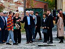 N�v�t�va prezidenta Petra Pavla v are�lu firmy WOOX v Jesen�ku. Ve flanelov�...