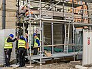 Zasklívání oblouku Negrelliho viaduktu (30. �íjna 2023)