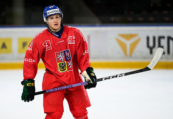 Petr Kodýtek v zeleno-�erných rukavicích finského Ilvesu na tréninku �eské...