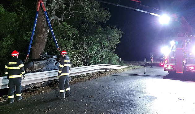 Po nárazu auta do stromu byli řidič i spolujezdec mrtví, dvě děti se zranily