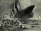Známý obraz potápjícího se Titanicu (Willy Stöwer)