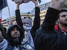 Propalestinská demonstrace ve Stockholmu (23. íjna 2023)