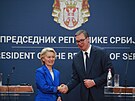 Pedsedkyn Evropské komise Ursula von der Leyenová a srbský prezident...