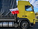 Na snímku je kamion, který se úastní protestu polských idi kamion. Ti...