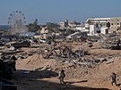 Izraelské jednotky pi pozemní operaci v Pásmu Gazy proti palestinskému hnutí...