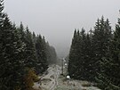 První sníh v lyaském areálu Churáov (3. listopadu 2023)