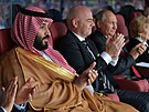 Saúdský korunní princ Mohammed bin Salmán, první mu svtového fotbalu Gianni...