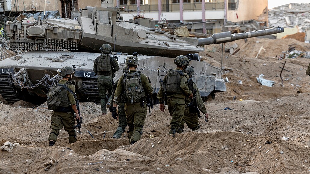 Izraelští vojáci v Pásmu Gazy (9. listopadu 2023)