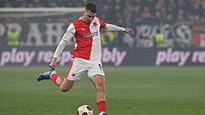 Slávista Luká� Masopust v utkání proti AS �ím.