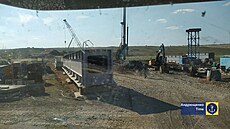Ruské konstrukční práce na nové železnici v okupované Doněcké oblasti. (27....